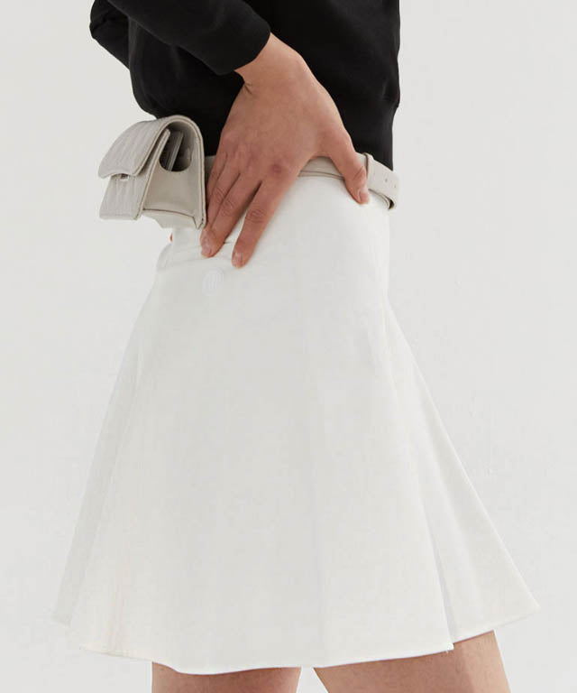 Anell Golf Cotton Flared Skirt - Ivory